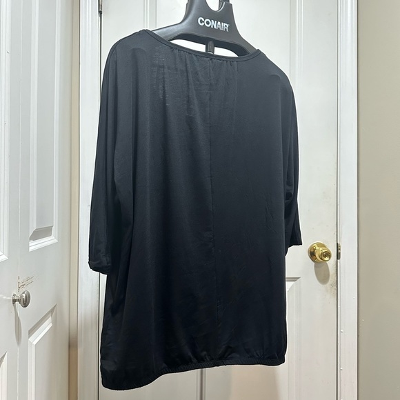 RAINBOW Black Round-neck Top with 4/3 sleeves size L - Picture 3 of 6